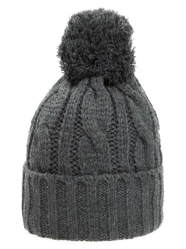Børnehue, grå med pompon, Döll