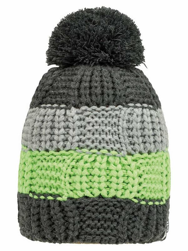 Barnmössa, grågrön med pompom, Döll