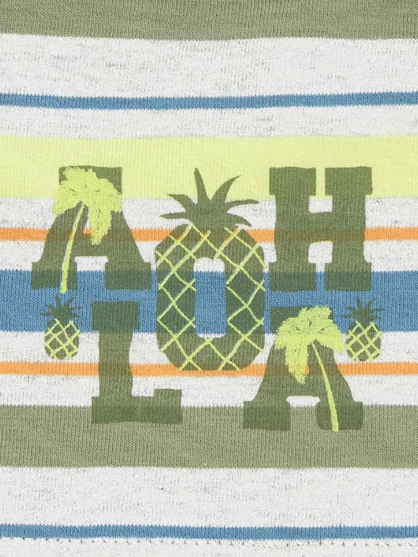 Pojkmössa i bomull, färgglada ränder Aloha, Döll