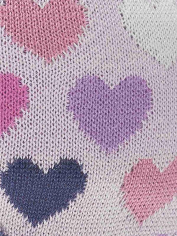 Flickmössa knuten, rosa, hjärtan, Döll