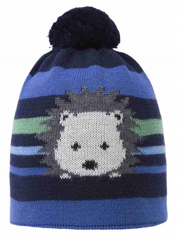 Pojkmössa med pompom, blå, igelkott, Döll