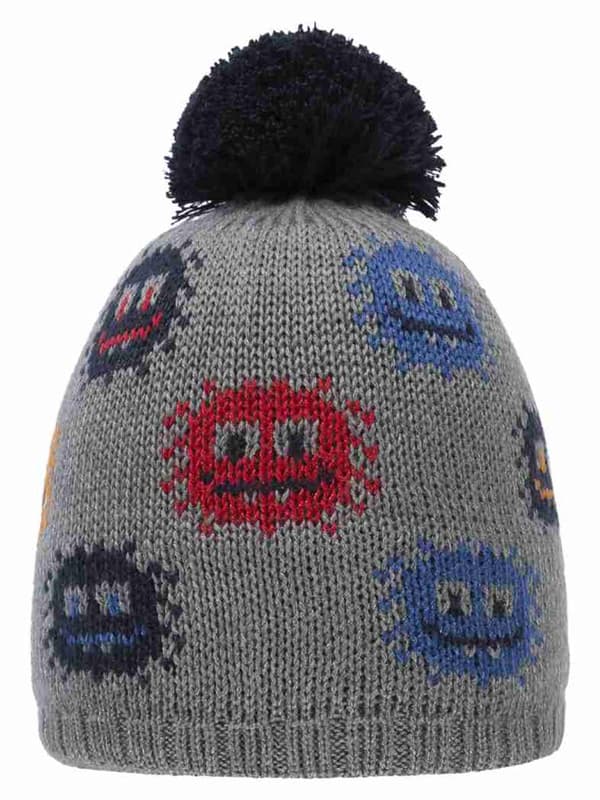 Pojkmössa med pompom, grå, varelser, Döll