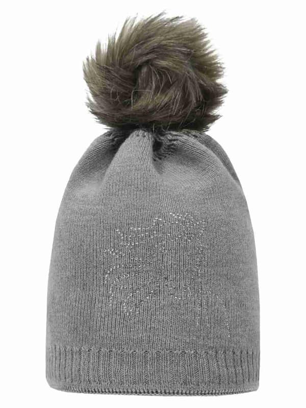 Flickahatt, grå, pompom, Döll