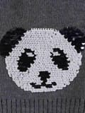 Miniatyrbild 2 av 3: Flickahatt, grå, panda, dubbelsidiga paljetter, Döll