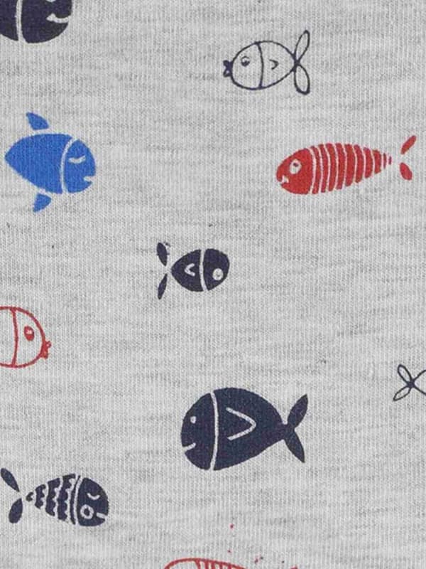 Pojkkeps, knuten, grå, fisk, Döll