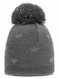 Miniatyrbild 1 av 2: Flickmössa med pompom, grå, hjärtan, Döll