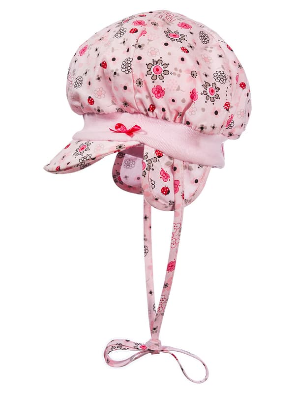 Vauvan tytön pipo, sidottu kukilla, pinkki Döll