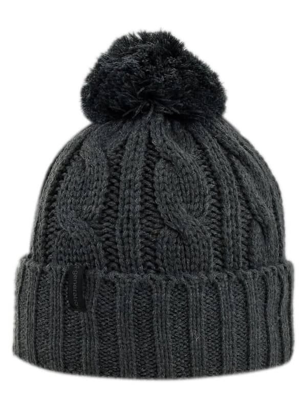 Döll grafitfärgad pom-pom-hatt