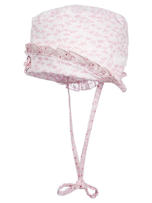 Flicka rosa mössa med slips Döll