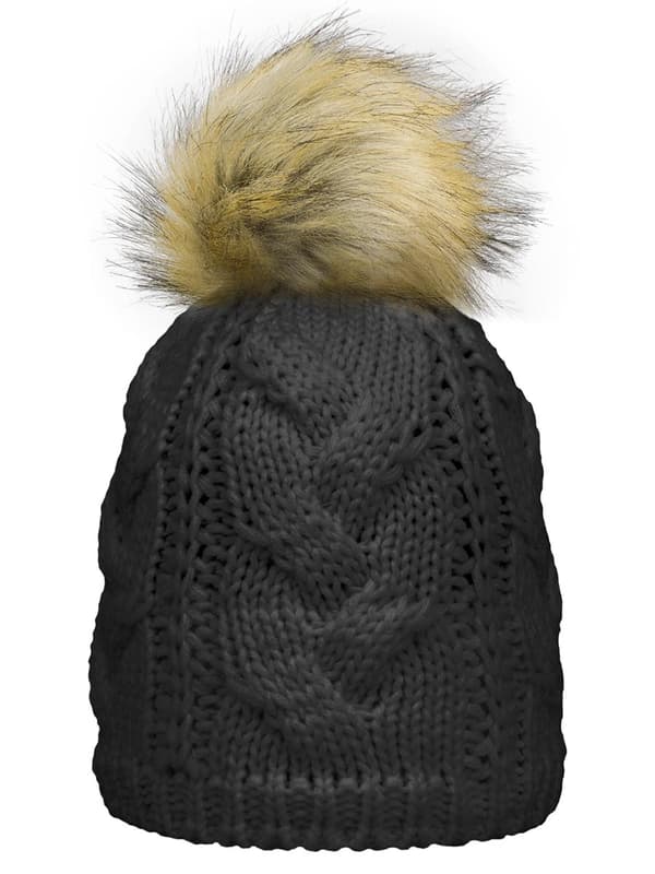 Damhatt med pompom svart Passigatti