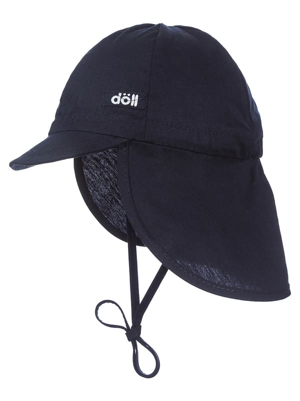 Pojkmössa med nackskydd, marinblå, Döll