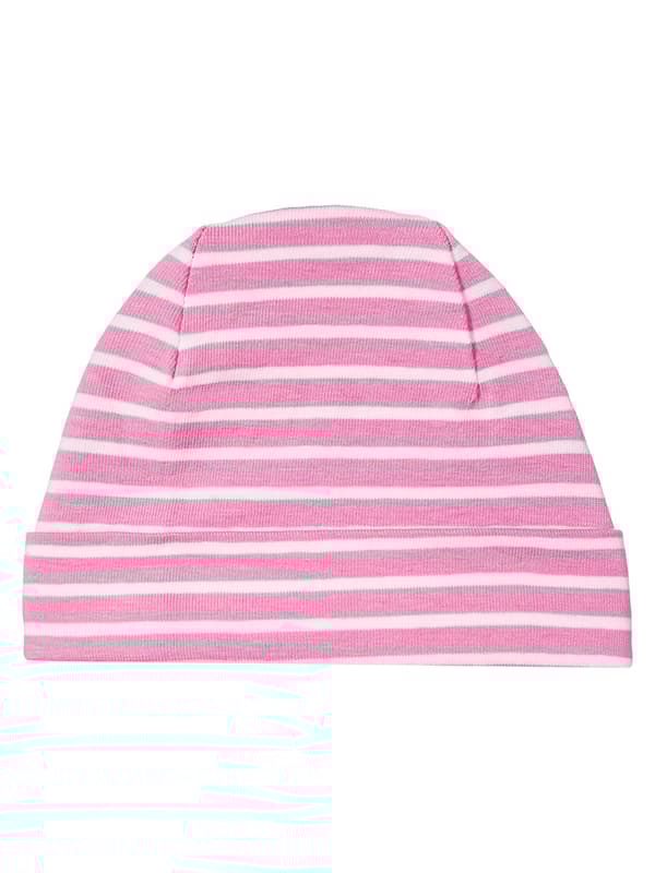 Pigerhue i bomuld med striber, pink Döll