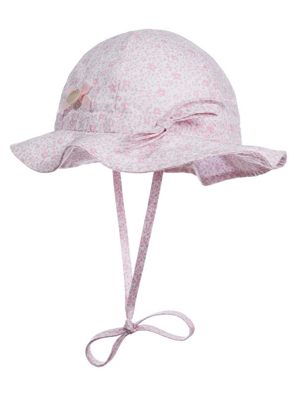 Solhatt med knytband rosa Döll