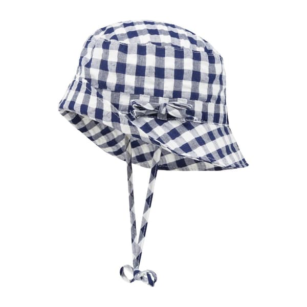 Döll Marinblå och Vit Rutig Sommarhatt