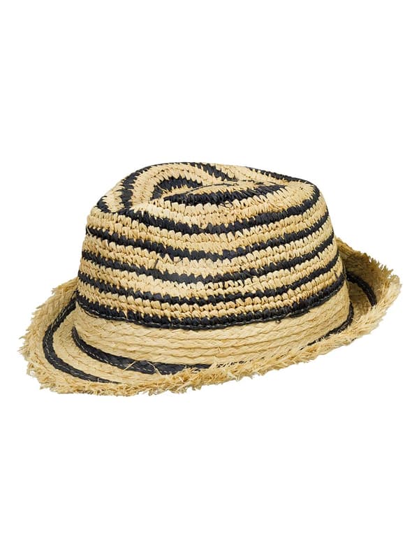 Stråhatt med fedora, svart Döll