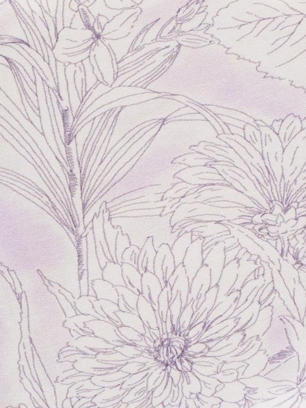 Hue med halsbeskyttelse med blomstermotiv lilla Döll