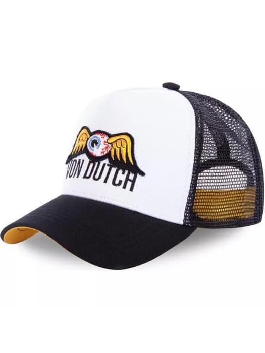 Von Dutch Keps för män och kvinnor, FLYING EYE truckerkeps, justerbar med snapback - svart (huvudomkrets 55,5 till 60 cm)