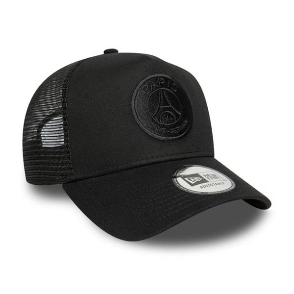Casque New Era 9FORTY A-Frame Trucker Justerbar Paris Saint-Germain Fotboll Officiel Tonal Svart
