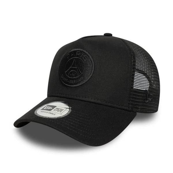 Casque New Era 9FORTY A-Frame Trucker Justerbar Paris Saint-Germain Fotboll Officiel Tonal Svart