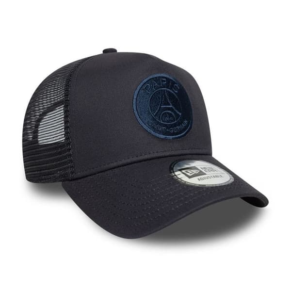 Casquette New Era 9FORTY A-Frame Trucker Justerbar Paris Saint-Germain Fotboll Officiell Tonal Mörkblå