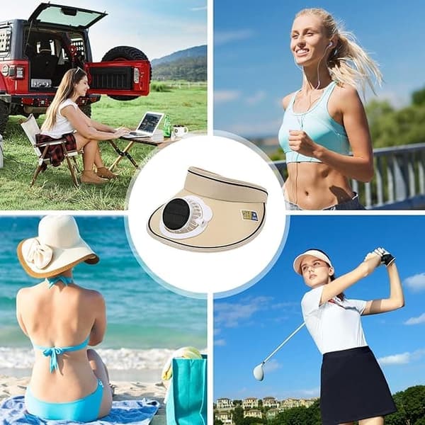 OBOSOE fiskerhat med solcelleblæser - UV50+ beskyttelse og 3 hastighedstilstande | USB/Solar opladning | Justerbar udendørs hat