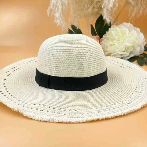 Wide straw hat - several colors