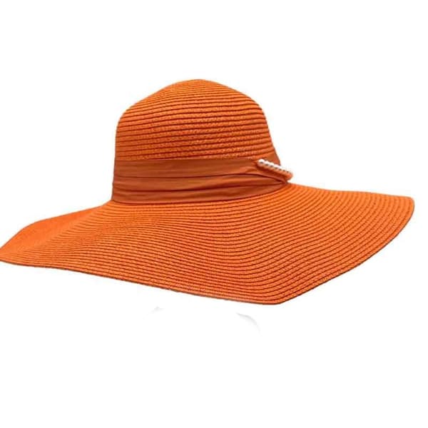 Agélii Fashion - Stor solhatt med pärldekor - flera färger