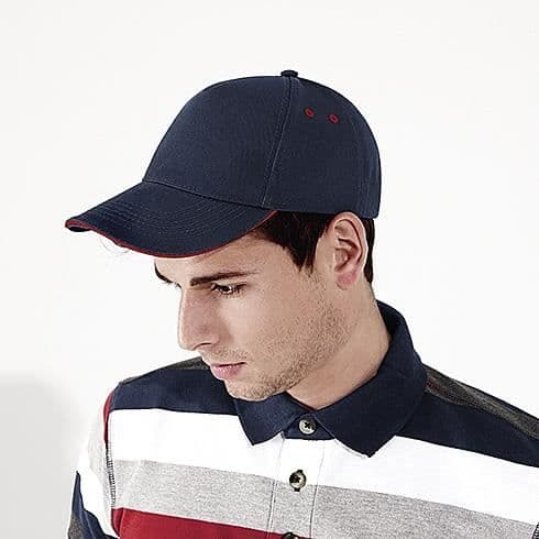 Beechfield - B15C - Ultimate Sandwich 5 Panel Cap - Svart - Bright Royal Blue