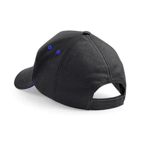 Beechfield - B15C - Ultimate Sandwich 5 Panel Cap - Svart - Bright Royal Blue