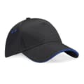 Miniatyrbild 1 av 3: Beechfield - B15C - Ultimate Sandwich 5 Panel Cap - Svart - Bright Royal Blue