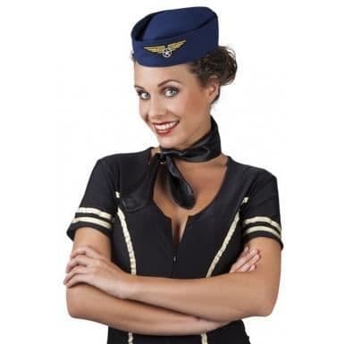 Kostym - Stewardess Hatt - Blandat - Vuxen - Vit