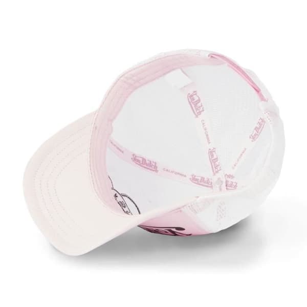 Truckerkeps - VON DUTCH - LOVE - Hjärtformade strass - Vit mesh