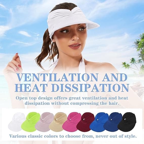 Lollanda Foldbar solbeskyttelseshat til kvinder med bred skygge og UV-beskyttelse – Hestehaledesign, perfekt til strand, golf og udendørs sport
