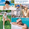 Miniatyrbillede 5 af 5: Lollanda Foldbar solbeskyttelseshat til kvinder med bred skygge og UV-beskyttelse – Hestehaledesign, perfekt til strand, golf og udendørs sport