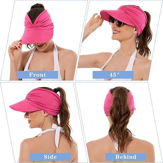 Lollanda Foldbar solbeskyttelseshat til kvinder med bred skygge og UV-beskyttelse – Hestehaledesign, perfekt til strand, golf og udendørs sport