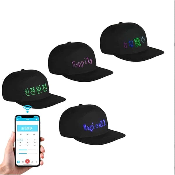 Keps med LED-display - Bluetooth -