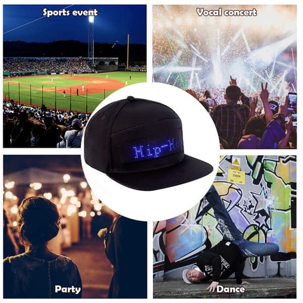Keps med LED-display - Bluetooth -