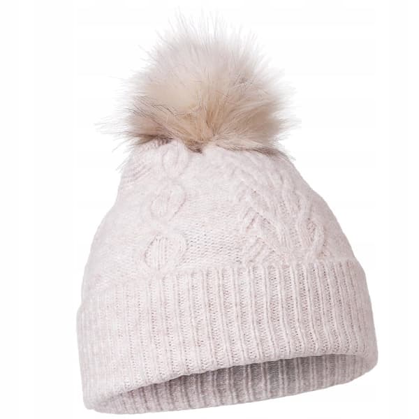 Vinterhue med pompon til kvinder Elegant Moderigtig Beige Universal MORAJ