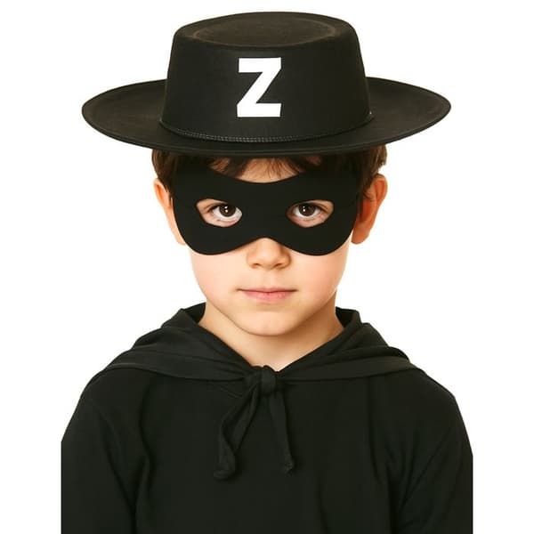 Barns svart maskerade vigilantehatt - Zorro - Tillbehör - Unisex - Utomhus