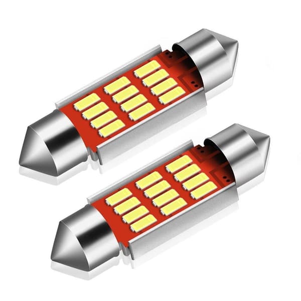 2x CANBUS C5W SV8.5 Festoon 12 LED 4014 41mm - valkoinen
