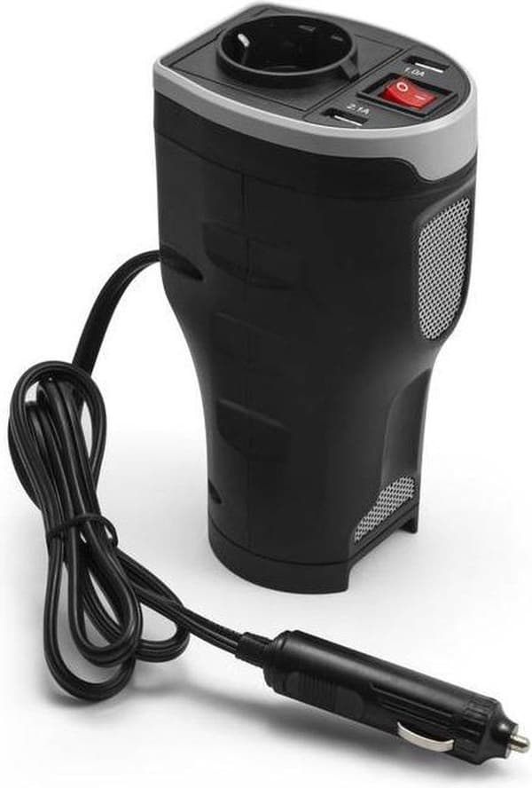 Technaxx Converter TE13 200 W 12 V/DC - 230 V/AC, 5 V/DC Sopii mukitelineen musta