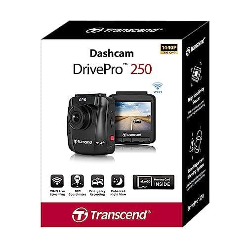 Transcend DrivePro 250 - Dashboardkamera - 1080p / 60 fps - Wi-Fi - GPS / GLONASS - G-sensor (TS-DP250A-64G)