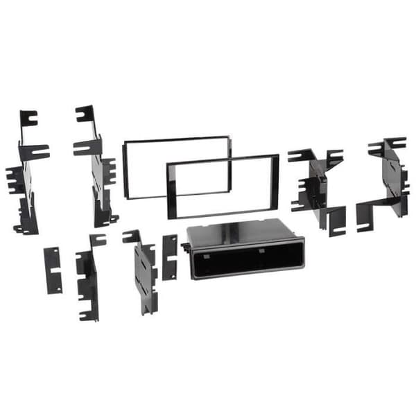 2-DIN-fasadadapter för Nissan Navara -&gt; svart / glansig