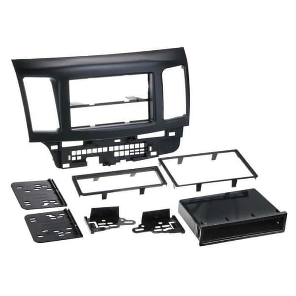 2-DIN-framsadapter med förvaringsfack för Mitsubishi Lancer 2007 &gt; svart