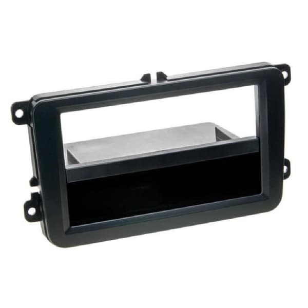 2DIN bilradio fascia - GENERIC - Kompatibel Seat Skoda VW - Svart - Gummi touch - Tom ficka