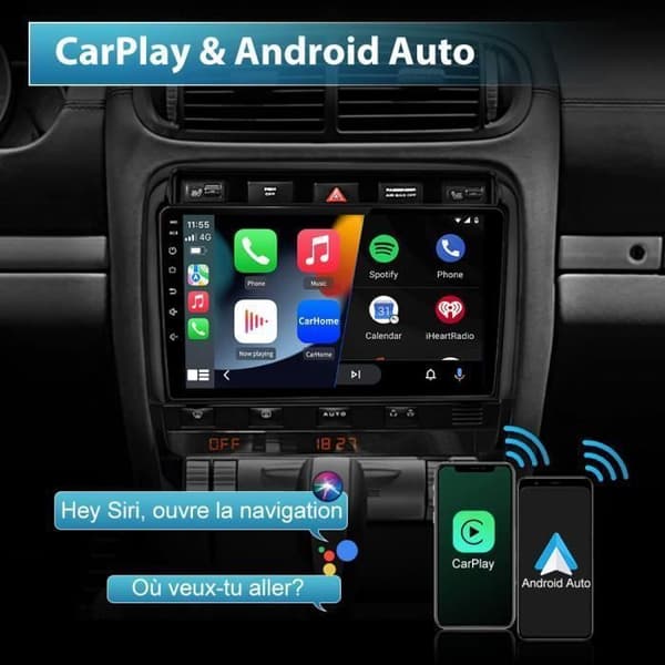 AWESAFE Android 12 bilradio för Porsche Cayenne 9PA 2002-2010(2GB+32GB)9 tum med Carplay GPS WiFi Bluetooth Android Auto