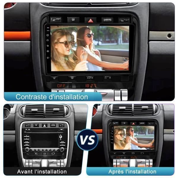 AWESAFE Android 12 bilradio för Porsche Cayenne 9PA 2002-2010(2GB+32GB)9 tum med Carplay GPS WiFi Bluetooth Android Auto