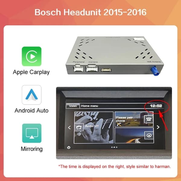 Carplay Android Auto -laatikko, langaton yhteys, navigointi-integraatio, 2015-2016 Bosch