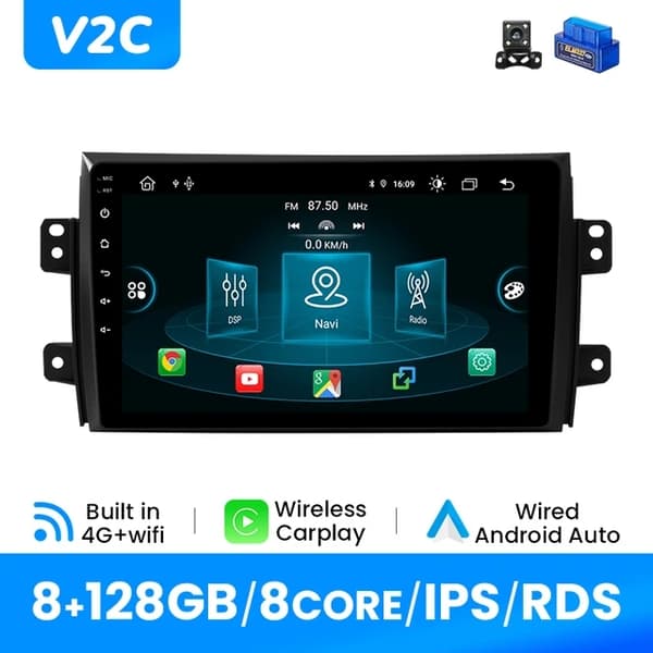 Carplay, Trådlös Anslutning, Multimediell GPS, V1 (4G 32G) OBD-kamera