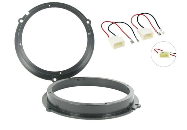 FRONT REAR DOOR SPEAKER ADAPTORS 165MM 6.5″ + LOOM HARNESS FOR FORD KA 2008-2016